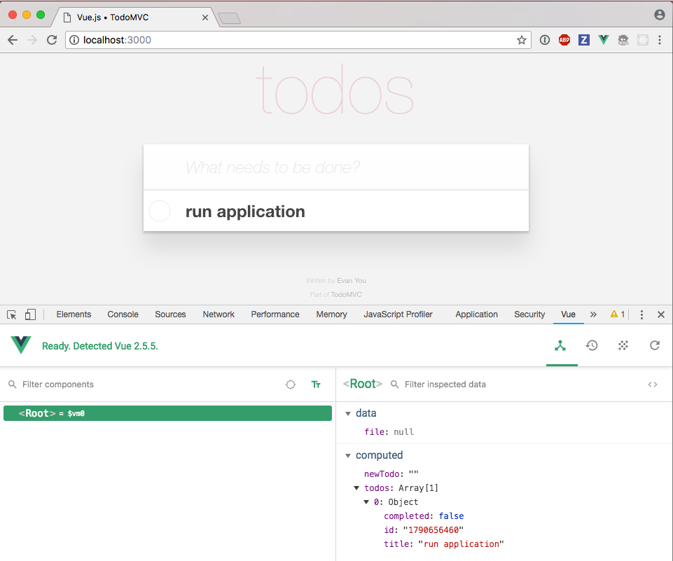 With Vue DevTools